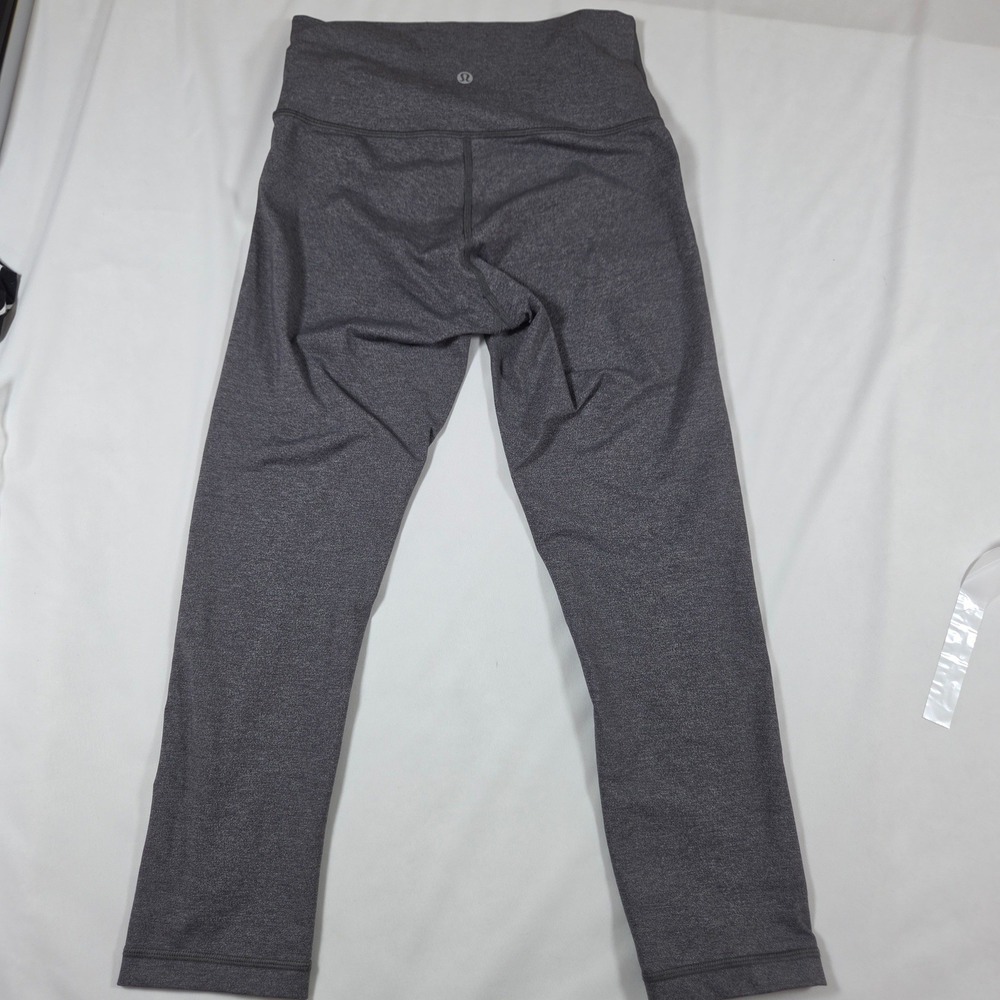 Lululemon Wunder Under High Rise Crop Leggings Heathered Charcoal Grey Size 6
